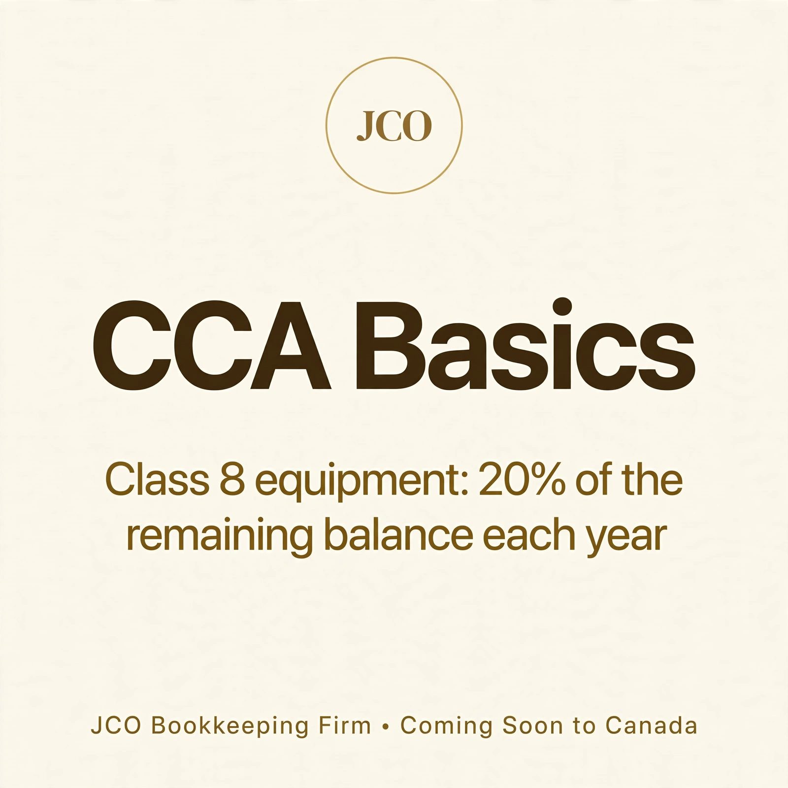 Capital Cost Allowance (CCA) Basics and Immediate Expensing — JCO tax tip card